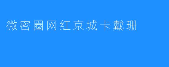 微密圈网红京城卡戴珊