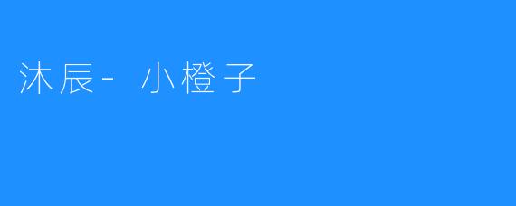 沐辰-小橙子